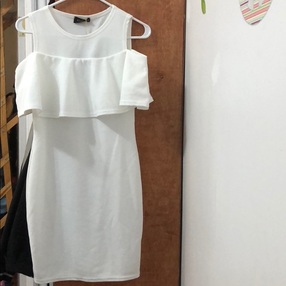 White Cold Shoulder Dress - Picture 2 of 2
